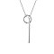 Stylish 925 Sterling Silver Ring and Bar Pendant Lariat Necklace, Silver, 27.5 inch, Linking Ring: 1.5x0.25mm