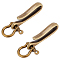2Pcs Tibetan Style Alloy Hook Clasps and 2Pcs Shackle Clasps, for Keychain Making, Antique Bronze, Hook Clasps: 60x15x8mm, Hole: 5.5mm, Shackle Clasps: 25x26x7mm, Hole: 2mm