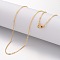 Ion Plating(IP) 304 Stainless Steel Necklace, Cable Chains, with Lobster Clasps, Real 18K Gold Plated, 17.72 inch(450mm), 1.5mm