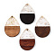 Transparent Resin & Walnut Wood Pendants, Teardrop Charms with Shell Chip, Seashell Color, 36.5x24.5x3mm, Hole: 2mm