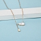 Stainlesss Steel Pave White Shell Fashion Hollowed Out Gourd Pendant Necklace, Crystal Rhinestone Necklaces, Rose Gold, 15.75 inch(40cm)