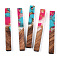 Transparent Resin & Walnut Wood Pendants, with Gold Foil, Rectangle Charms, Deep Pink, 40x5x4mm, Hole: 2mm