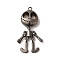 Alloy Pendant Rhinestone Settings, Cadmium Free & Lead Free, Skeleton, Gunmetal, 67x24x10.5mm, Hole: 2.8mm, Fit For 0.8~1mm and 10x8mm Rhinestone