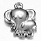 Tarnish Resistant 304 Stainless Steel Charms, Elephant, Stainless Steel Color, 14x12x3.5mm, Hole: 1mm