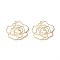 Brass Pendants, Cadmium Free & Nickel Free & Lead Free, Flower Charm, Real 18K Gold Plated, 31x33x1mm, Hole: 1.5mm