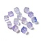 Transparent Glass Beads, Gradient Color, Square, Lilac, 10x11x11mm, Hole: 1.5mm