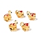 Handmade Lampwork Beads Strands, Tortoise with Flower, Light Khaki, 15~18x15~18x11~12.5mm, Hole: 1.2~1.8mm, about 30~35pcs/strand, 15.35~17.52 inch(39~44.5cm)