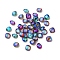 Glass Rhinestone Cabochons, Pointed Back & Back Plated, Faceted, Square, Mixed Color, 6x6x3mm