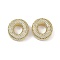 Brass Micro Pave Clear Cubic Zirconia Pendants, Cadmium Free & Nickel Free & Lead Free, Letter O, 22.5x22x7mm, hole: 4x2mm