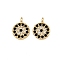 Brass Micro Pave Cubic Zirconia Pendants, Round Charms, Rack Plating, Long-Lasting Plated, Cadmium Free & Lead Free, Real 18K Gold Plated, 8.5x6.5x2mm, Hole: 1mm