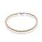 304 Stainless Steel Beaded Bracelets, with Lobster Clasp, Golden & Stainless Steel Color, 7-5/8 inch(195mm)x4mm