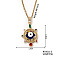 Fashionable Eye Brass Pendant Necklace, Hip-hop Trendy Cute Versatile Eye-catching Necklace, Golden, 15.75 inch(400mm)