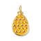 Rack Plating Brass Enamel Charms, with Jump Ring, Long-Lasting Plated, Lead Free & Cadmium Free, Real 18K Gold Plated, Easter Egg Charm, Gold, 14x9x1.5mm, Hole: 3mm
