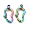 304 Stainless Steel Pendants, Heart Charms, Rainbow Color, 20.5x10.5x3mm, Hole: 1.4mm