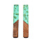 Transparent Resin & Walnut Wood Big Pendants, with Gold Foil, Rectangle Charm, Turquoise, 51.5x7.5x3mm, Hole: 1.8mm
