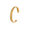 Stainless Steel Leaf Pattern Cuff Bangle, Golden, Wide: 9.8mm, Inner Diameter: 2-1/2 inch(6.2cm)