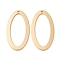 Brass Pendants, Cadmium Free & Nickel Free & Lead Free, Oval, Hollow, Real 18K Gold Plated, 32.5x17x1mm, Hole: 1.4mm