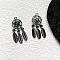 Alloy Pendants, with Heart Charms, Valentine's Day Themes, Gunmetal, 34x13.5mm