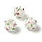 Handmade Lampwork Beads, Flower, White, 11~13mm, Hole: 1.2mm
