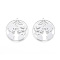 Non-Tarnish Halloween Skull 201 Stainless Steel Pendants, Flat Round, Laser Cut, Stainless Steel Color, 35x33x1mm, Hole: 1.5mm