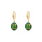 Oval Synthetic Malachite & Stainless Steel Dangle Earrings for Women
