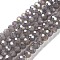 Baking Electroplate Glass Beads Strands, AB Color, Faceted, Round, Gray, 6x5mm, Hole: 1mm, about 80~85pcs/strand, 38~40cm