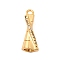 Brass Micro Pave Cubic Zirconia Pendants, Nickel Free, Real 18K Gold Plated, Letter I, 17x6.5x6mm, Hole: 1.5mm