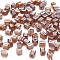 6/0 Glass Seed Beads, Transparent Colours Luster, Square Hole, Cube, Saddle Brown, 3~5x3~4x3~4mm, Hole: 1.2~1.4mm, about 1000pcs/100g