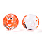 Transparent Handmade Lampwork Beads, Round with Crab Pattern, Coral, 11.5x12x12.5mm, Hole: 1.2~1.6mm