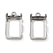 304 Stainless Steel Pendant Cabochos, Rectangle, Tray: 12.5x8.5mm, 16.5x9.5x7mm, Hole: 1.6mm