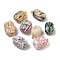 Transparent Epoxy Resin Pendants, with Shell Slices & Golden Brass Ice Pick Pinch Bails, Rectangle, Mixed Color, 25~31x16~20x15~19mm, Hole: 3.5~ 4mm
