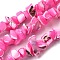 Natural Trochid Shell/Trochus Shell Beads Strands, Dyed, Nuggets, Hot Pink, 5~22x7~15x3~8mm, Hole: 1.2mm, about 65~70pcs/strand, 14.69~15.35''(37.3~39cm)