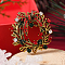 Christmas Theme Zinc Alloy Rhinestone Brooches for Backpack Clothes, Christmas Wreath
