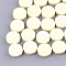 Painted Natural Poplar Wood Beads, Flat Round, Light Yellow, 15x4.5mm, Hole: 1.2mm