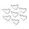 Non-Tarnish 304 Stainless Steel Charms, Stamping Blank Tag, Heart, Stainless Steel Color, 10x13.7x1mm, Hole: 1mm