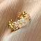 Brass Micro Pave Clear Cubic Zirconia Cuff Rings for Women, Turtle, Cadmium Free & Lead Free, Long-Lasting Plated, Rack Plating, Real 18K Gold Plated, 7.5mm, Inner Diameter: Adjustable