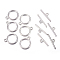 Tibetan Style Toggle Clasps, Flat Round, Cadmium Free & Nickel Free & Lead Free, Silver Color Plated, Flat Round: 15x2mm, Hole: 2mm, Bar: 21mm, Hole: 2mm