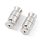 Anti-Tarnish Rhodium Plated 925 Sterling Silver Screw Clasps, Twist Clasps, Column, Platinum, 11x5mm, Hole: 0.9mm