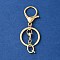 Alloy Initial Letter Charm Keychains, with Alloy Clasp, Golden, Letter Q, 8.5cm