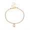Fashionable and Creative Rhinestone Anklet Bracelets, English Letter Q Hip-hop Creative Beach Anklet for Women, Golden