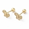 Bowknot Bow Brass Micro Pave Clear Cubic Zirconia Cartilage Earrings, Golden, 9.7x6mm