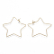Brass Earring Hooks, Nickel Free, Real 18K Gold Plated, Star, 20 Gauge, 34~35x36~37.5x0.8mm, Pin: 0.8mm