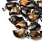 Natural Tiger Eye Pendants, with 201 Stainless Steel Finding, Heart, 22x15~16.5x6mm, Hole: 5x7mm