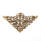 Iron Links, Etched Metal Embellishments, Triangle, Antique Bronze, 48.5x76.5x1mm, Hole: 1mm