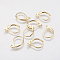 304 Stainless Steel Leverback Earring Findings, with Loop, Real 18K Gold Plated, 15x11x2mm, Hole: 1.5mm, Pin: 0.6mm