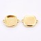 Brass Cabochon Connector Settings, Plain Edge Bezel Cups, Long-Lasting Plated, Square, Golden, Tray: 9x9mm, 11x15x3mm, Hole: 1mm