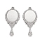 Non-Tarnish 304 Stainless Steel Pendants, Laser Cut, Mirror, Stainless Steel Color, 32.5x14x2mm, Hole: 1.2mm