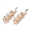 Alloy Glass Rhinestone Cabochons, Crystal, Golden, 39x13x5mm