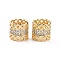 Brass Micro Pave Clear Cubic Zirconia Beads, Large Hole Beads, Column, Real 18K Gold Plated, Cadmium Free & Nickel Free & Lead Free, 11x12mm, Hole: 9mm
