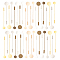 FINGERINSPIRE 40 Pcs 5 Colors Round Tray Brooch Pin Stick Brass Safety Pins Lapel Sticks with 10mm & 15mm Tray Brooch Pin Needle Suit Tie Hat Scarf Badge for DIY Costume Jewelry Making Accessories